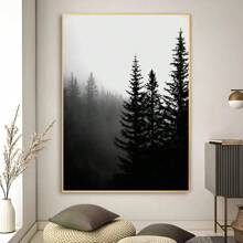 1 Stück/3 Stück Wandkunst Poster Pflanzen Teil Schwarz-Weiß Wald Poster Poster Kunst Bar Wohnzimmer Möbel Dekoration Ohne Rahmen/Mit Rahmen Leinwandkunst
