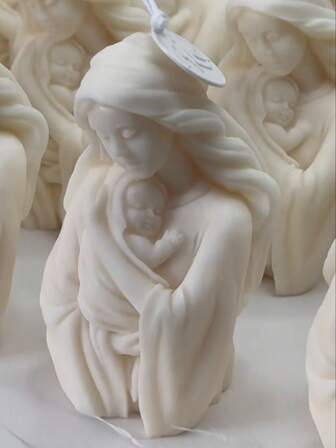 耶稣与玛丽 3D 硅胶模具，用于树脂和蜡烛制作 - 手工珠宝铸造工具、DIY 雕塑工艺用品