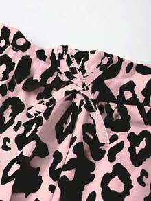 Tween Girls Leopard Print Allover Pattern Cute Casual Tank Top And Shorts Set, Summer - Pink - View 7