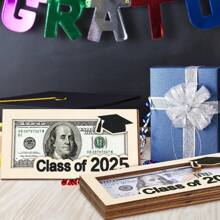 1pc 2025 Graduation Gift Wallet, Wooden Card Box, Cash Holder, DIY Cash Envelope Wallet, Premium Graduation Birthday Gift For Class Of 2025