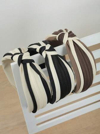 قطعة واحدة من شريط الشعر المحبوك بلون القهوة الأنيق والمتعدد الاستخدامات للعمل والمناسبات العادية، شريط الشعر، شريط الرأس