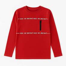 Playera para Niño Roja de Manga Larga 3279 Tallas 2 a 16 Años - Rojo - Ver 1