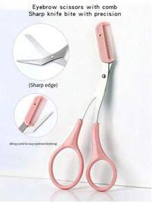 Cortapelos de precisión profesional para cejas, diseño seguro para evitar arañazos, set de pinzas portátil, duradero y fácil de usar, crea fácilmente una forma natural de las cejas, herramienta de belleza esencial para expertos en maquillaje