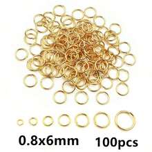100/200个 3-10mm 不锈钢金色开口圈 DIY 首饰配件 单环开口圈 - Jump rings - 查看 24
