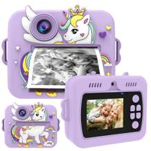 Appareil photo instantané pour enfants, appareil photo d'impression de photo pour filles et garçons, mini appareil photo éducatif pour enfants de 3 à 12 ans, cadeau d'anniversaire, de vacances et de voyage