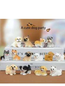 1 件/5 件/10 件随机款式树脂狗雕像可爱宠物微型摆件桌面装饰汽车装饰微景观配件（手工制作，有轻微瑕疵，尺寸如标记）