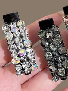 1/4/6Pcs Colorful Rhinestone Bangs Side Clips – Light Luxury Hair Clips For Women & Teens | Fashionable Duckbill & Ponytail Clips With Dazzling Diamonds | Exquisite Headwear For Daily Wear, Parties, Bathroom, Bedroom, Living Room​ Back To School