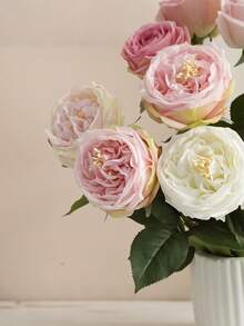 1pc Luxury Artificial David Austin Roses Real Touch Fake English Roses Bouquet Vintage Wedding Centerpiece High-End Home Decor - Multicolor - View 9