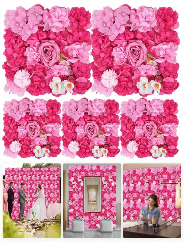 1PC/4PCS Artificial Flower Wall Background Rose Daisy Suitable For Family Parties Wedding Background Wall Decoration Store Photos Background Flower Wall Layout,Fall Decor,Autumn