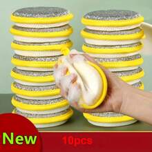 6 piezas/12 piezas Conjunto, esponjas de limpieza, paños de cocina, estropajos cuadrados, trapos de limpieza de estilo minimalista, paños de limpieza para fregadero o cocina, cepillos de fregar antibacterianos lavables, artículos esenciales de cocina, herramientas de limpieza pequeñas