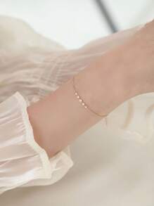 1 Pieza Pulsera De Diseño De Drenaje Con Broca De Plata Esterlina S925 Con Estilo Minimalista Y Delicado, Un Accesorio Versátil Para Mujer. Un Regalo Perfecto Para Cumpleaños Y Uso Diario