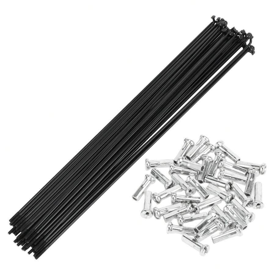 Bicycle Spokes Carbon Steel Bike Spoke With Nipples For Most Bicycle - 黑色 280mm 14G 36件碳鋼 - 查看 1