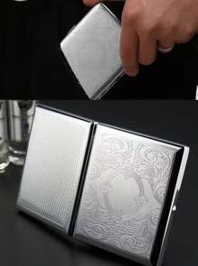 1PC Metal Cigarette Case For Regular, King Size, 100's, Can Hold 20 Cigarettes Cigar Boxes Pocket Cigarettes Holder Storage Container For Men Women ,Smoking Accessories, Cigarette Storage