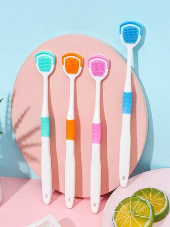 4pcs Tongue Scraper Set, Multi-Function Silicone Tongue Cleaner, Dual-Effect Tongue Coating Cleaning Brush, Reduce Oral Odor, Tongue Cleaner, Adult Tongue Cleaning Tool