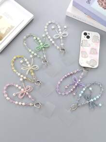 قلادة بلور متعددة الاستخدامات ذات شعور فاخر، سلسلة معلقة ثلاثية الأبعاد بشكل فراشة لؤلؤية مع بطاقة شفافة