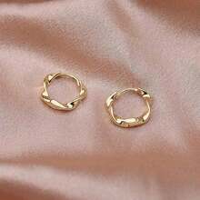 Earrings 925 Silver Hoop Earrings For Women 18k Gold Metal Allergy-Friendly Non-Stop Ring Earrings Earrings Small Twisted Christmas Present For Women Gift