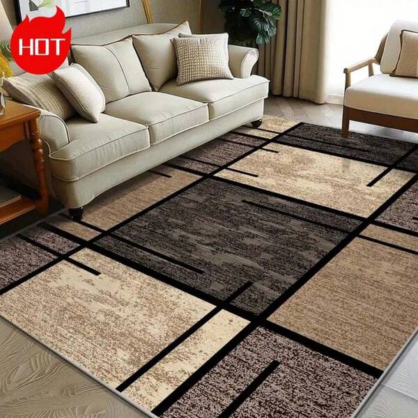 Grand tapis de luxe/tapis d'extérieur, avec un nouveau design portable, fabriqué avec un matériau en velours cristal haute technologie et une surface tricotée haute densité résistante à la décoloration, aux frottements et facile à nettoyer. Le dessous est équipé de grosses particules ponctuées pour une meilleure adhérence afin d'éviter les glissements, et il est lavable en machine. Décoration d'entrée, salle de bain, décoration de cuisine