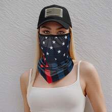 Women Men Patriotic Baseball Cap Flag Patch Summer Dad Hat And Bandana Scarf Set For Outdoor Travel Gym Sports - Black - View 4