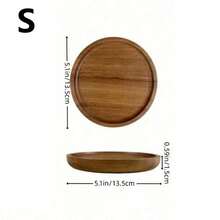 1pc/2pcs Wooden Breakfast Tray, Bathroom Tray, Round Serving Platter, Cheese Board, Decorative Kitchen Tray, Dining Service Platter