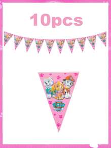 Paw Patrol Paw Patrol Serie rosa-farbenes tägliches Perlen-Thema Einweg-Geschirr für Partydekoration, Party-Event Foto-Dekoration Artikel, Geburtstags-Party und Feiertags-Party Einweg-Geschirr, geeignet für Familientreffen, Verwandten- und Freundetreffen, Gender-Enthüllungs-Party-Events, Halloween, Thanksgiving, Valentinstag, Weihnachten, Schulanfangszeit