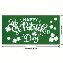 1pc Happy St. Patrick's Day Wooden Decor Sign - Farmhouse Wall Art With Green Clover Design, For Holiday Home And Party Decoration, Vacation Home Decor | Clover Themed | Twine Hanging Capability, Boho Style Decor