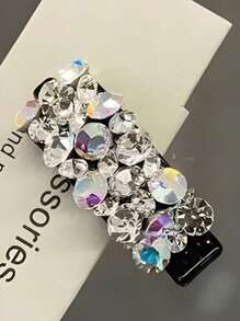 1/4/6Pcs Colorful Rhinestone Bangs Side Clips – Light Luxury Hair Clips For Women & Teens | Fashionable Duckbill & Ponytail Clips With Dazzling Diamonds | Exquisite Headwear For Daily Wear, Parties, Bathroom, Bedroom, Living Room​ Back To School