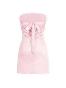 Vaiaye Ladies' Strapless, Strapless, Backless Sexy Dress - Pink - View 4