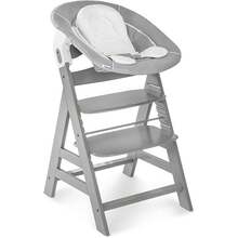 Hauck Alpha , Grey - Wooden High Chair 6 Months To Adult  FSC® Certified Beechwood Toddler Feeding And Entertainment Chair, Inclusive 5-Point Harness Bumper Bar Crotch Strap - Grey - View 6