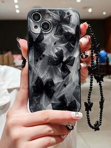 Funda para phone Apple con diseño de margaritas y lazo. Orificios finos, bordes rectos, lazo grande negro, resistente a golpes. Compatible con phone S - Multicolor 2 - Ver 2
