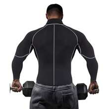 Sudadera Sauna, Chaqueta con capucha de estilo para hombres, ligera y con cierre de cremallera, adecuada para deportes, ejercicios al aire libre, fitness, pérdida de peso y moldeado corporal