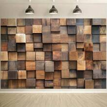 1 pièce de blocs de construction en bois rustique et d'un élégant fond de photographie thématique, avec un style moderne de fond mural en grain de bois. Convient pour décorer les bannières d'arrière-plan pour les fêtes d'anniversaire et les activités extérieures