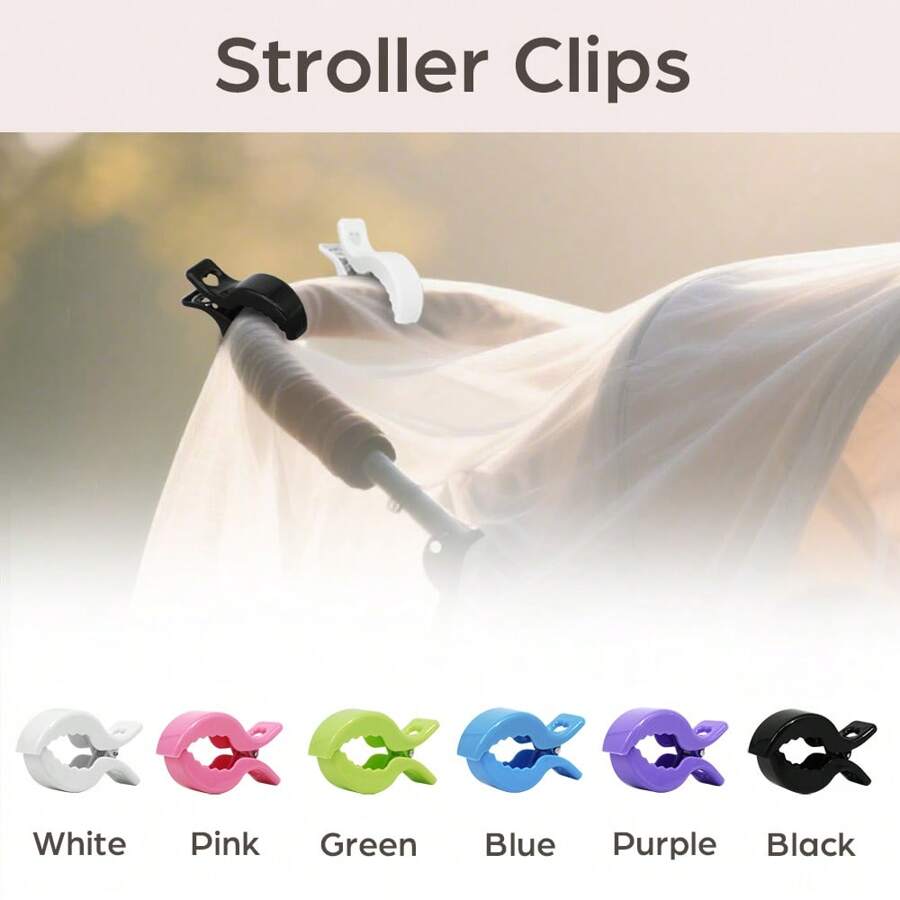 2 Packs Colorful Baby Stroller Blanket Clips Pegs To Hook And Seat Cover Blanket Clips Plastic Universal Clip For Pram, Carrier, Trolley