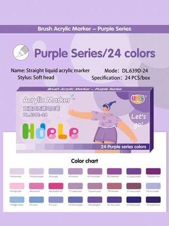 8 piezas/24 piezas Marcadores acrílicos multicolor, diseño de punta suave para acuarela, necesarios para pintar, sets de marcadores de estilo para grafiti y dibujo en diferentes materiales, suministros escolares y artísticos de regreso a clases