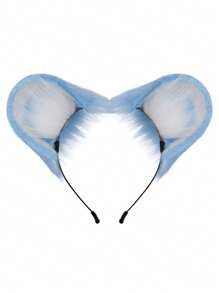 Cute Furry Cat Ear Headband, Playful Bicolor Plush Animal Ear Hair Hoop Decoration