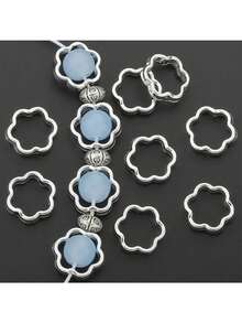 50 件 12 毫米圆形珠帽、CCB 珠框，用于 DIY 珠宝制作、项链、手链、耳环、吊坠连接器，带隔珠，用于珠宝制作配件 - 圓形 - 查看 3