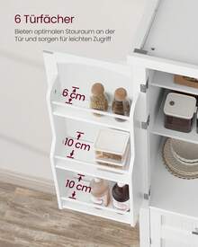 VASAGLE Drawer Storage Cabinet - 白色 - 查看 4