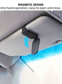 1pc On-Board Eye Clip, Multi-Functional Car Sunglasses Holder, Sun Visor Car Glasses Holder, Car Sunglasses Box And Multi-Functional Storage Clip, Magnetic Sunglasses Clip, Bill Clip, Sun Visor Sunglasses Storage Device For Car Use