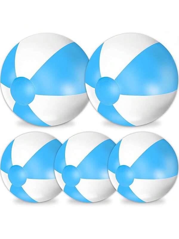 6pcs Blue Beach Balls Inflatable Pool Toys For Party Supplies Decoration,Beach Balls Bulk Inflatable Pool - Beach Balls Bulk Hawaiian Tropical Theme Party Decoration Gift Supplies