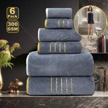 MIDENSI Juego de toallas de baño bordadas con hilo de oro de lujo y estilo imperial, 55.12*27.56 pulgadas 2 piezas, 13.78*29.53 pulgadas toalla 2 piezas, 13.39*13.39 pulgadas paño de lavado 2 piezas, de secado rápido, suave y cómodo, adecuado como regalo de Año Nuevo y Navidad, decoración de baño, decoración de otoño, regreso a la escuela para salón de belleza, hogar y baño
