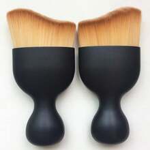 1pc Pink Foundation Brush, Liquid Brush, Makeup Brush, Face Mixing Brush, S-Shaped Multi-Functional Makeup Tool - Multicolor - View 3