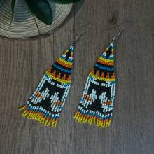 Brincos de Borla com Contas Feitos à Mão AHAYA, Estilo Boêmio Hippie com Miçangas, Brincos Pendentes com Contas de Vidro para Mulheres, Adequados para Uso Diário e Presentes de Festival para Meninas