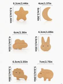 1pc Creative Cartoon Animal Shaped Wooden Cabinet Door/Drawer Pull Handle, Suitable For Various Cabinets, Wardrobes, Nightstands, Decorative Cabinets, Drawers, Cute Design Adds Fun To Cozy Rooms Baby Shower Family Decorations Gifts