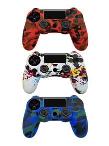 1pc PlayStation4 Controller Silicon Protective Case, Water Transfer Printing Crafted, Anti-Drop, Anti-Slip, Anti-Scratch, Anti-Sweat, Enhance Gameplay Feel
