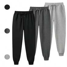 KIT 3 Calças de Moletom Unissex Jogger Slim Academia