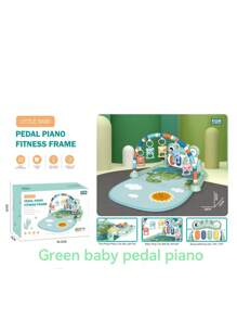 Baby Kick Klavier Fitness Puppe, 0-36 Monate Neugeborenes Kleinkind Bildungszentrum Musik Matte, Multi-sensorische Entwicklung Arm, Bein & Tastspiel Pad, Cartoon Charakterdesign Geschenk (Aufhängeringe Farbe zufällig, benötigt 3 AAA Batterien)