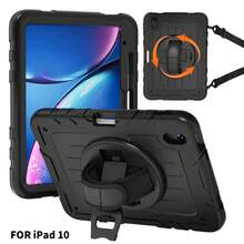 1pc Stock Case Compatible With Ipad 10th/ 9th/ 8th/ 7th/ 6th/ 5th/4th Generation 8.3'' 10.9/11''/ 9.7'', IPad 11(A16 2025) IPad (A16) 11 Inch 11th Generation 2025 Galaxy Tab A8 10.5 Inch 2022 With PET Film IPad Pro/Air6/Air7 11 2018/2020/2021/2022/2024/2025 Shockproof Case With Pencil Holder [360° Rotating Hand Strap] &Stand - Black (with Black Shoulder Strap + PET Film) - View 14