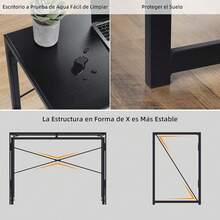 Escritorio Plegable Escritorio Computadora para Oficina en Casa, Escritorio Oficina Estudio sin Ensamblaje Mesa Plegable para Espacios Pequeños Negro (100X50X75 CM) - Negro completo (100 x 50 x 75 cm) - Ver 7