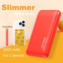 YLYP Ultra Sottile Power Bank portatile da 5000mAh/10000mAh, progettato per emergenze all'aperto, con doppia USB/Type-C/Micro, compatibile con /Android e altri dispositivi elettronici digitali, perfetto come regalo per le vacanze.