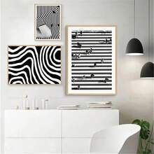 1pc Black And White Fashion Sexy Girl Wall Art Canvas Painting Abstract Line Poster Prints Ings Pictures Living Room Home Wall Decor Optional Frame ,Wall Art With Frame - Multicolor - View 3