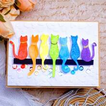 Cats Metal Cutting Dies, DIY Scrapbooking Album And Embossing Stencil, Greeting Card Making Tool, Card Paper Cutting Crafts ,Gift Card Making Template Die Cuts